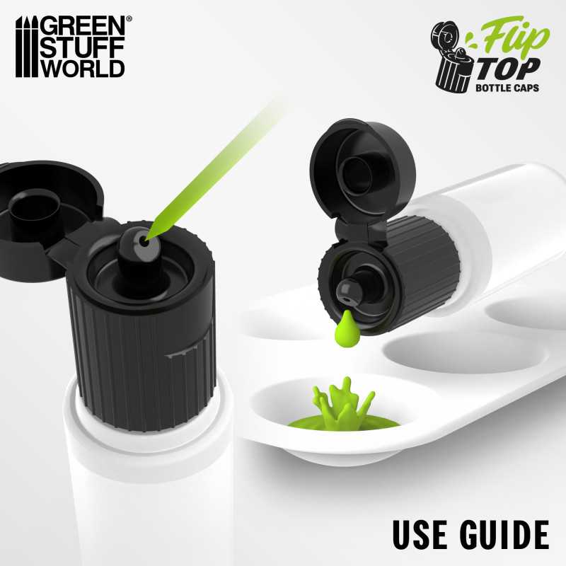 Flip-top dropper caps